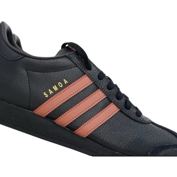 Adidas Originals Samoa Men's Size 13 Black Red Pebbled Leather Sneakers - Picture 6 of 9